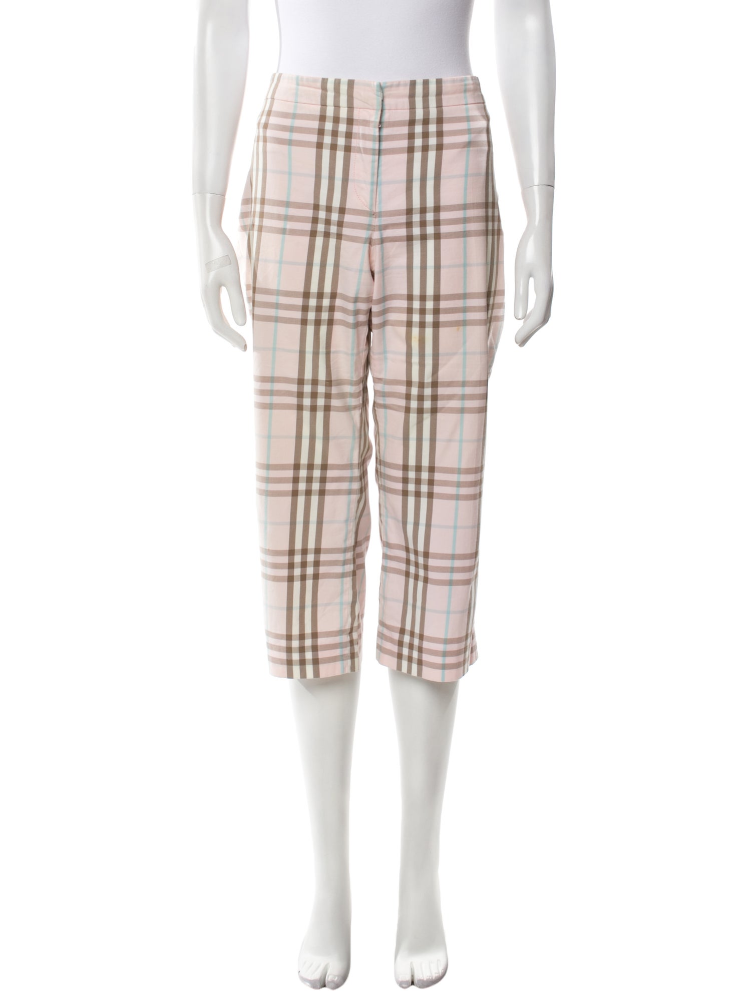 Burberry Plaid Print Wide Leg Pants
